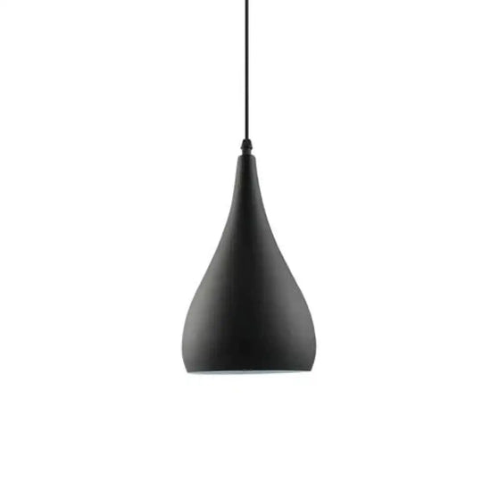 Modern Simple Led Pendant Light Aluminum Hanging Room Lamp B Style Black