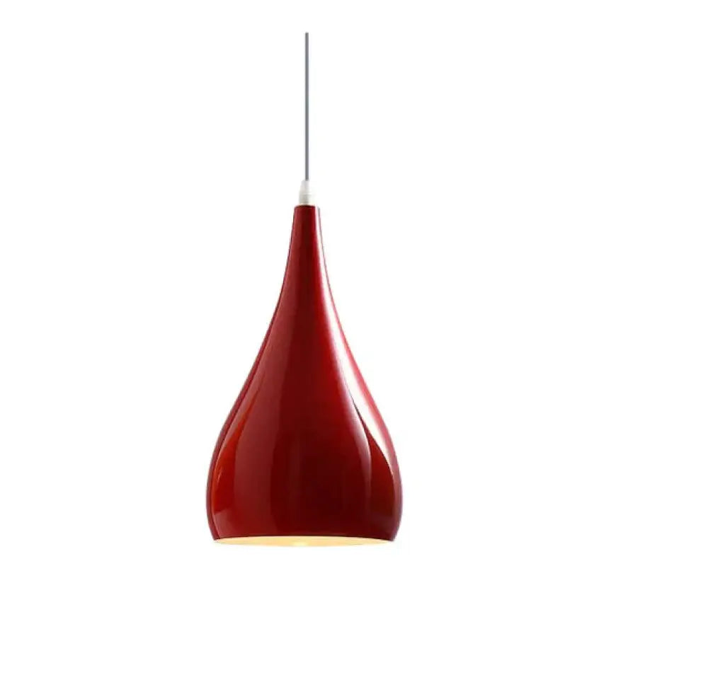 Modern Simple Led Pendant Light Aluminum Hanging Room Lamp B Style Red