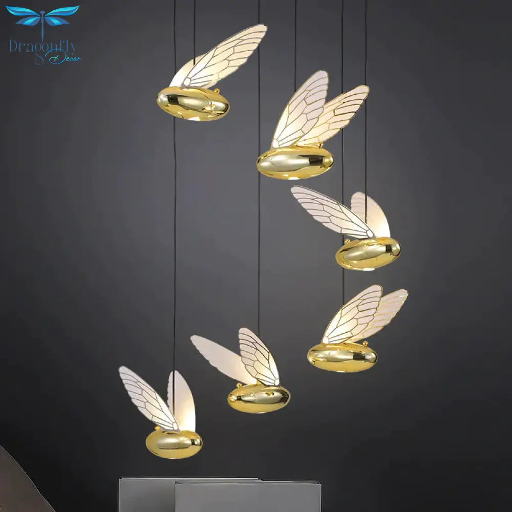 Modern Simple Living Room Bee Chandelier Stair Decoration Led Lamps Pendant