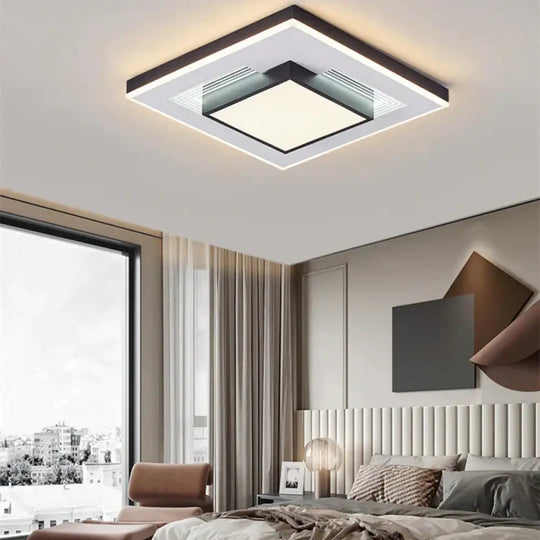 Modern Simple Living Room Dining Lamps Fashion Atmosphere Bedroom Ceiling Lamp Square / A Tri -