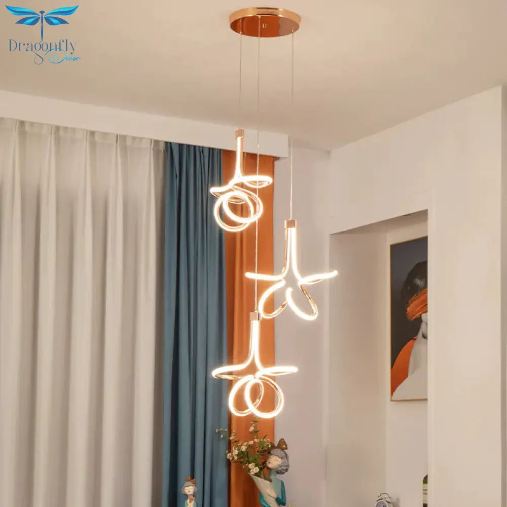 Modern Simple Restaurant Chandelier Personalized Living Room Bedroom Bedside Creative Staircase