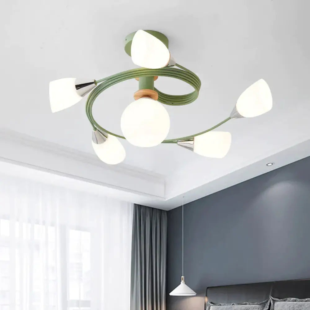Modern Simple Wooden Glass Macaroon Chandelier Bedroom Living Room Hotel Lobby Personalized
