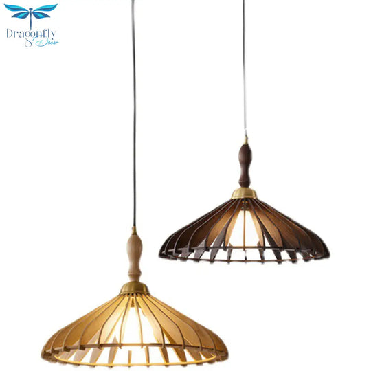 Modern Style Wooden Led Hanging Light Fixtures Wood Kitchen Tea Room Restaurant Pendant Lamp E27