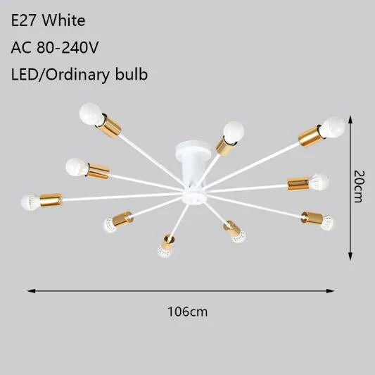 Modern Unique Novelty Painted Ceiling Lamps E27 Led 2 Styles Lights For Living Room Bedroom