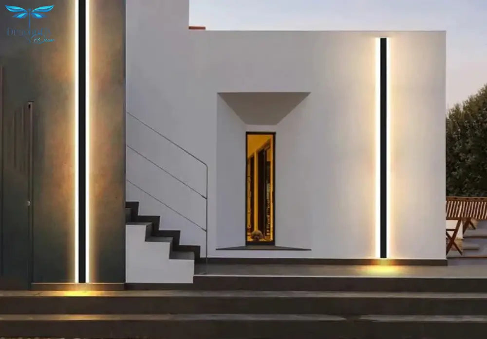 Modern Waterproof Outdoor Long Strip Led Wall Lamp Ip65 Aluminum Wall Light Garden Porch Sconce