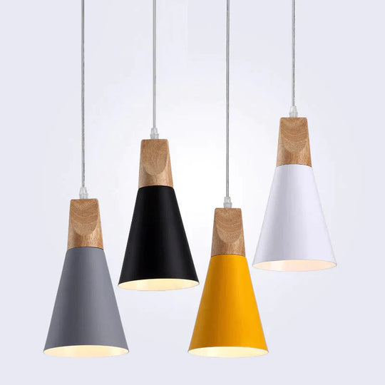 Modern Wood Pendant Lights Led Hanglamp Colorful Lamps For Restaurant/Bar Lighting Luminaire Home