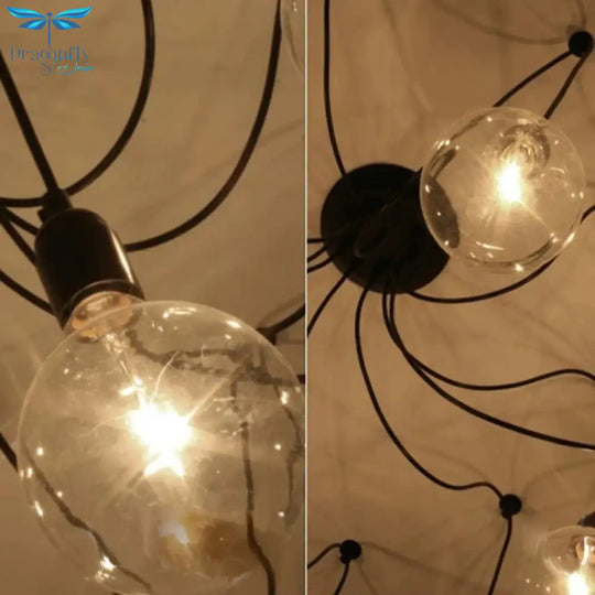 Mordern Nordic Retro Edison Bulb Light Chandelier Vintage Loft Antique Adjustable Diy Art Spider