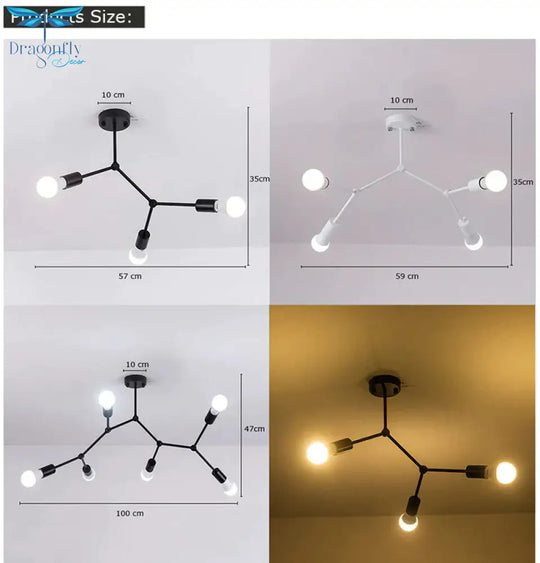 Multi Heads Pendant Lights Led Lamp Retro Industrial Luminaria Personality Lamparas For Living Room