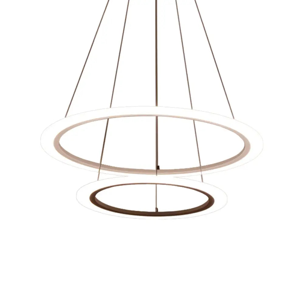 Multi Tier 2 - 3 - 4 Pendant Chandelier Acrylic White Led Ceiling Hang Light For Dining Room / 2