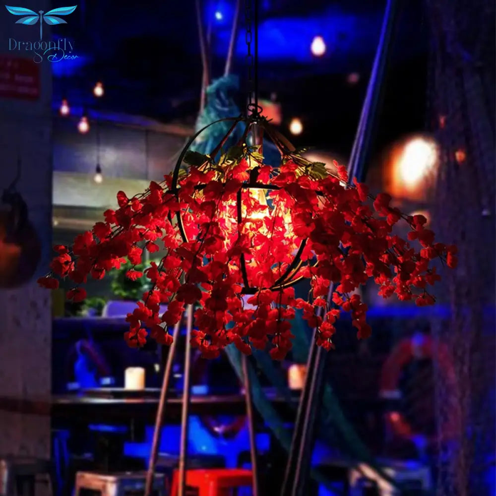 Music Dining Bar Simulation Flower Pendant Light Restaurant Hot Pot Barbecue Decoration Chandelier