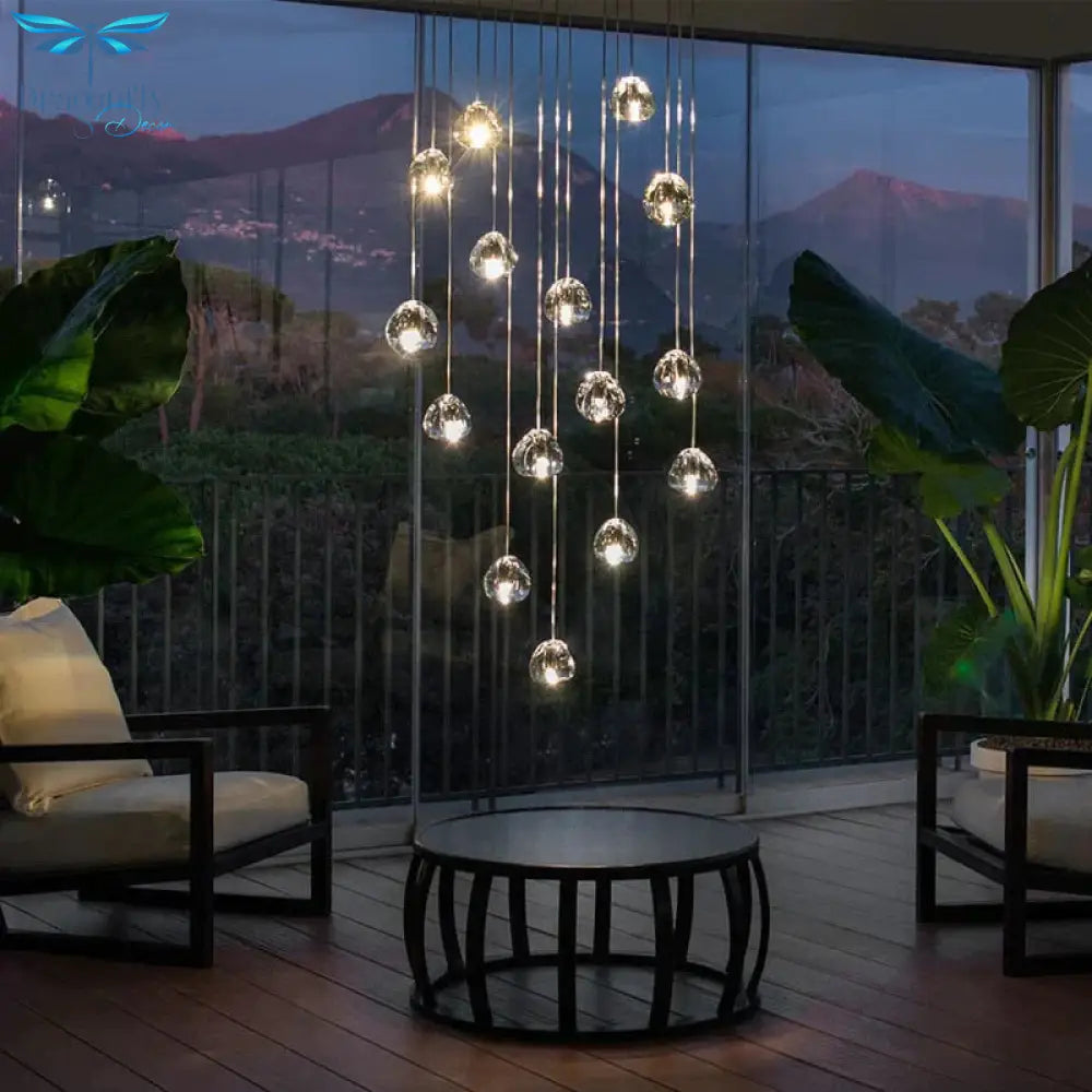 Nebular - Modern K9 Crystal Led Meteor Chandelier