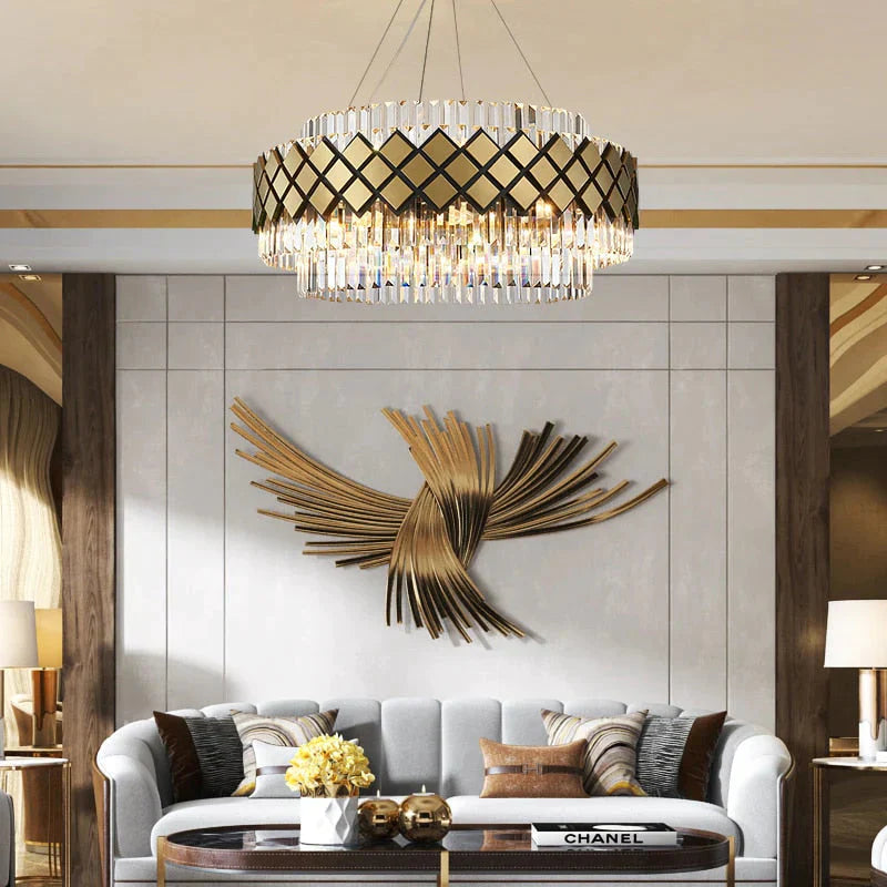 Neva 2 - Designer Alloy And Crystal Led Chandelier For Dinning Room Living Room