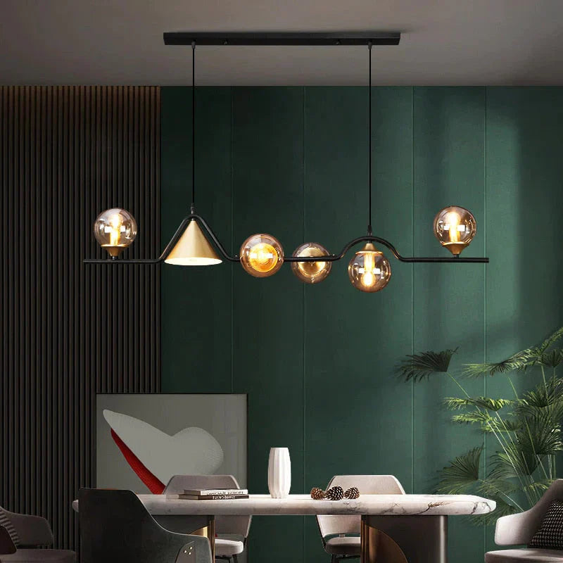 Nevaeh - Nordic Style Black Glass Bulb Led Pendant Light