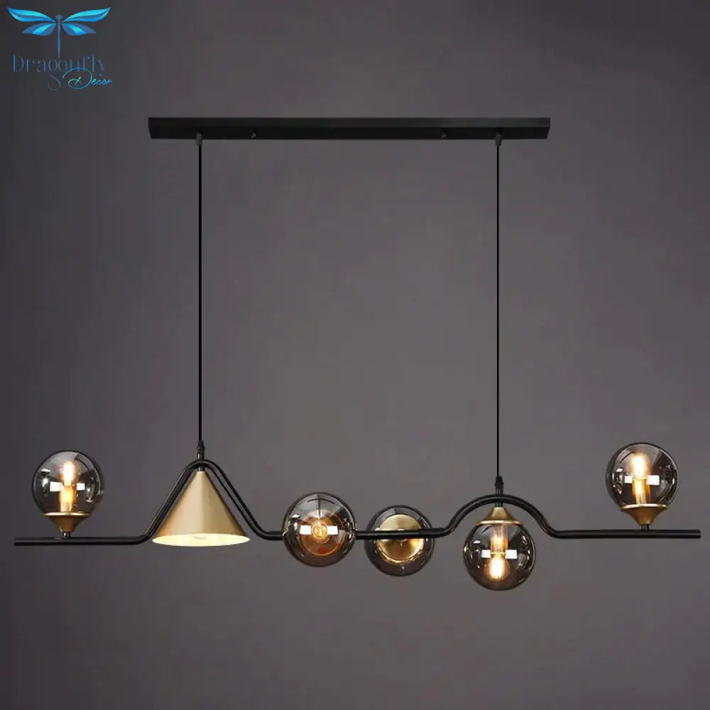 Nevaeh - Nordic Style Black Glass Bulb Led Pendant Light