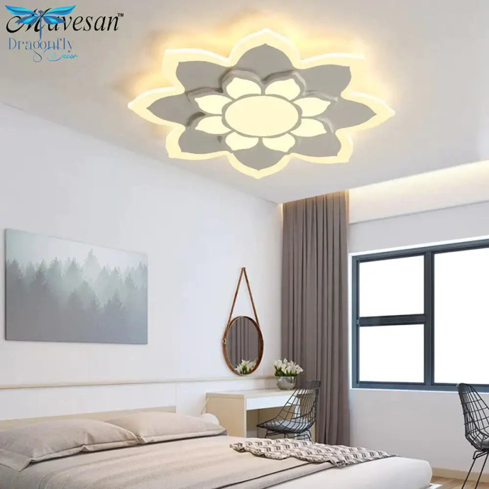 New Arrival Led Ceiling Lights Lamp With Remote Control And Flower Designer For Child Bedroom Study