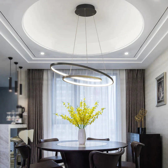 New Arrival Modern Led Pendant Lights For Living Room Dining Matte Black/White Hanging Lamp