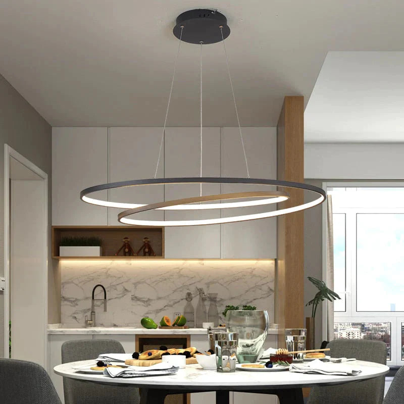 New Arrival Modern Led Pendant Lights For Living Room Dining Matte Black/White Hanging Lamp