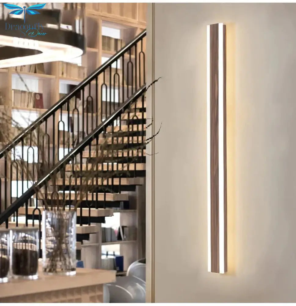 New Chinese Outdoor Wall Lamp Waterproof Stainless Steel Long Led Imitation Marble Light Garden