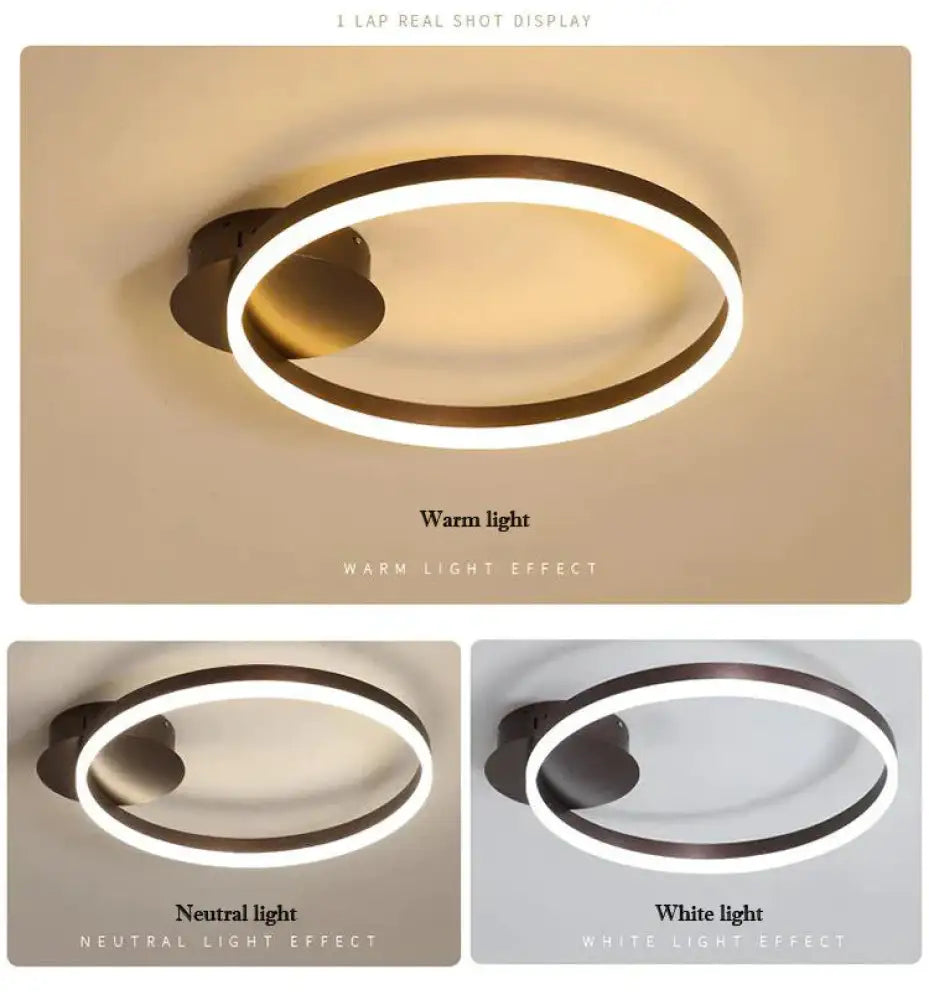 New Creative Circle Ceiling Lamp White Light / Single - Dia40*H7 Cm
