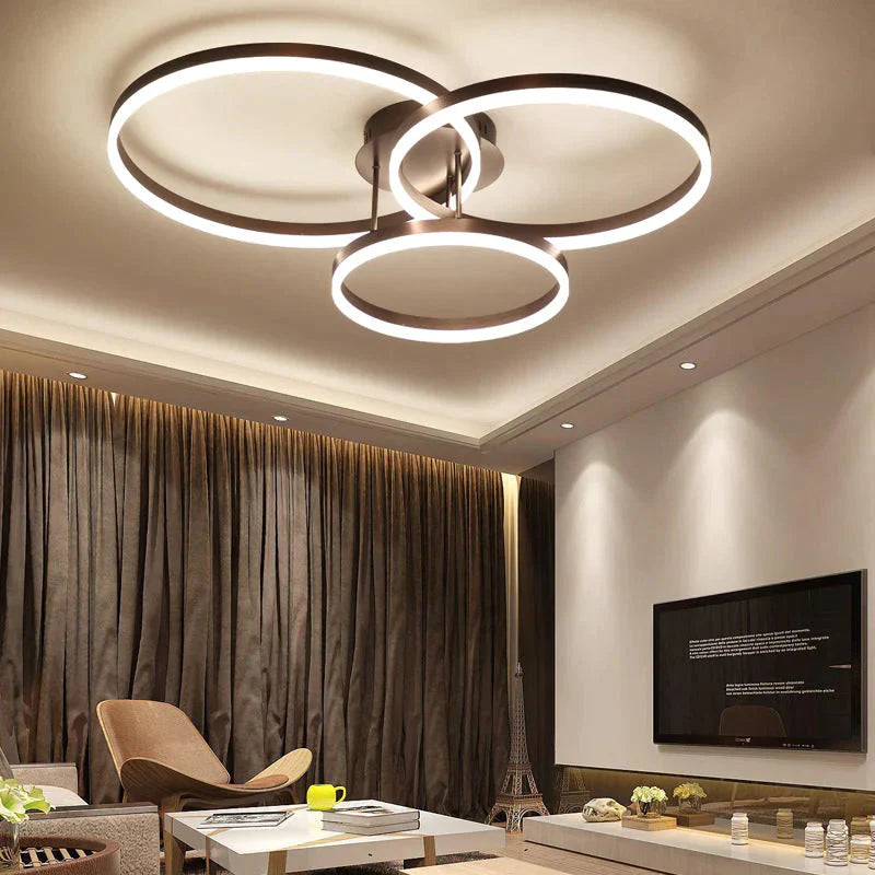 New Creative Circle Ceiling Lamp White Light / Three Laps - Dia(30 + 40 + 50)*20 Cm