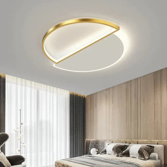 New Creative Nordic Led Ceiling Lamp Golden / Circular White Light