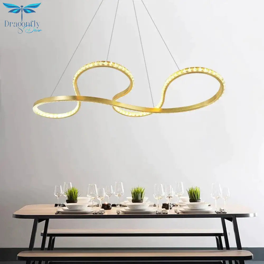 New Design Led Crystal Pendant Lights Gold Lustre Moderno For Living Room Dining Cristal Ceiling