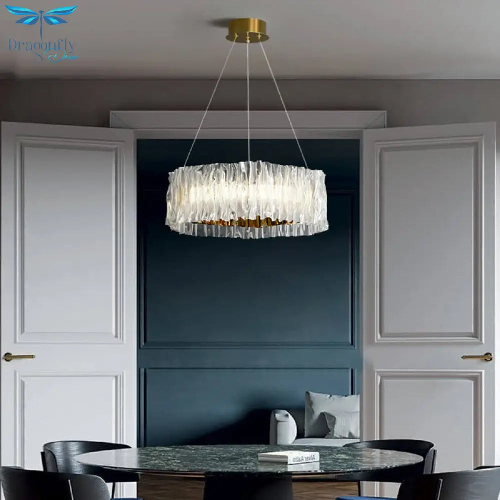 New Design Led Pendant Lights Pvc White Gold Stainless Steel Round Oval Indoor Hanglamp For