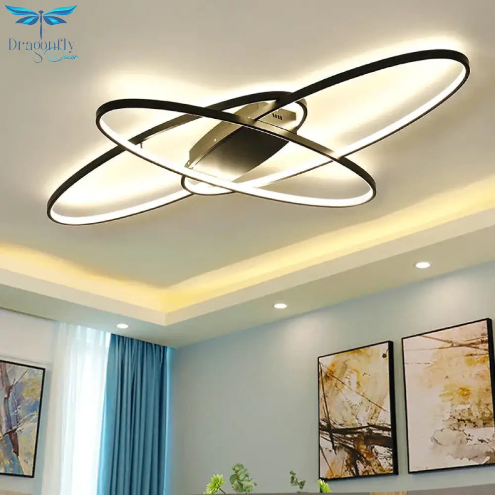 New Hot Remote Controller Modern Led Ceiling Lights For Living Room Bedroom White/Black Dimmable