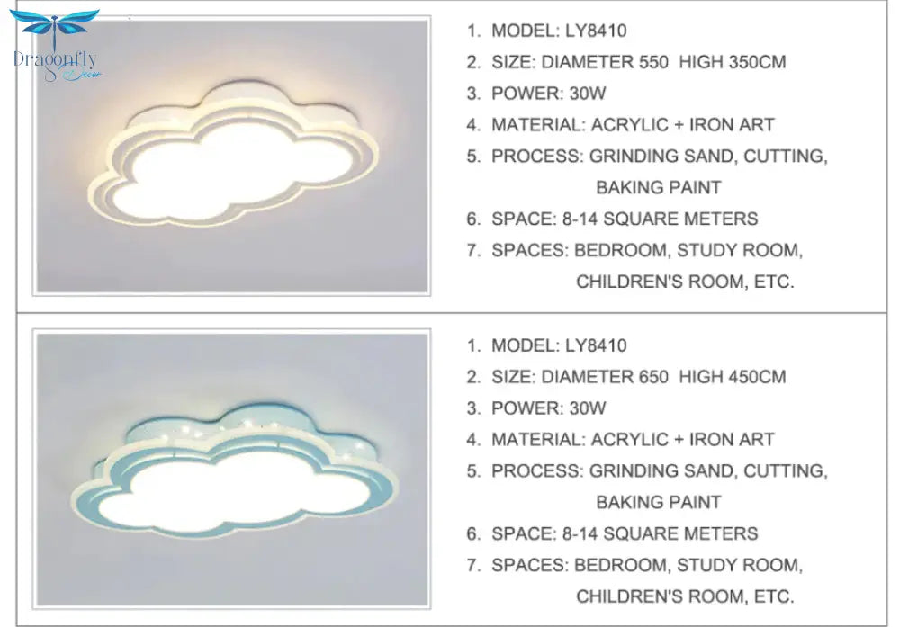 New Kids Ceiling Led Light For Bedroom Remote Control Cloud Type Mounted Luminaire Fixtures 8 - 20