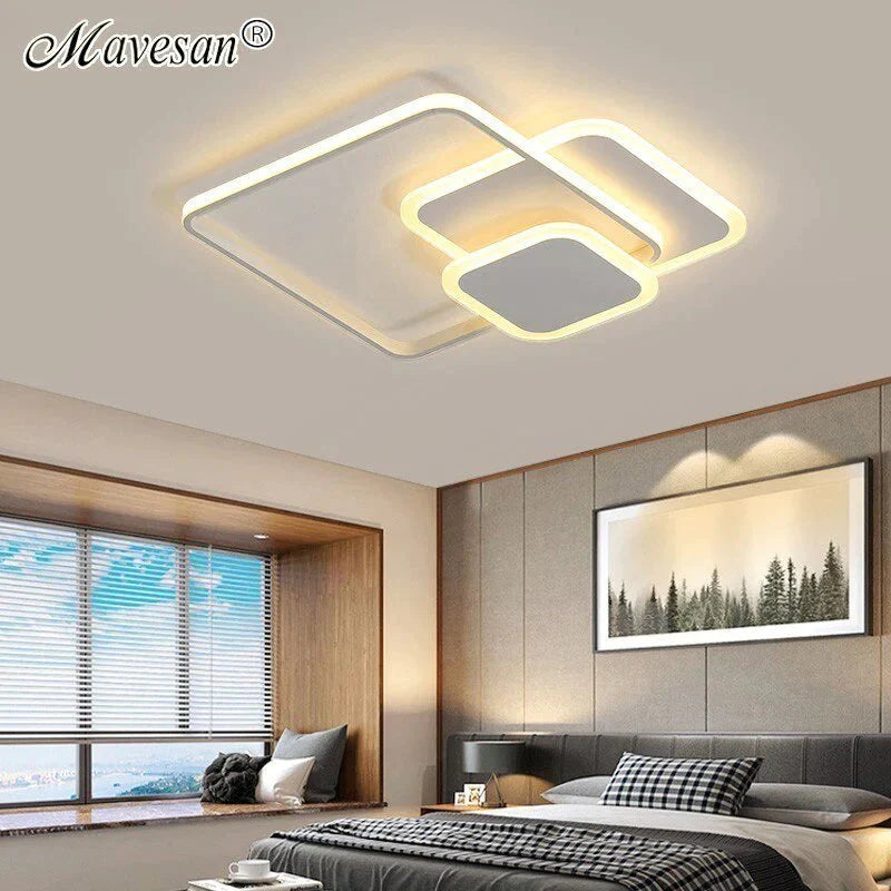 New Led Ceiling Lights Living Room Bedroom Round Square Lighting Fixtures Dimmable Modern Dome