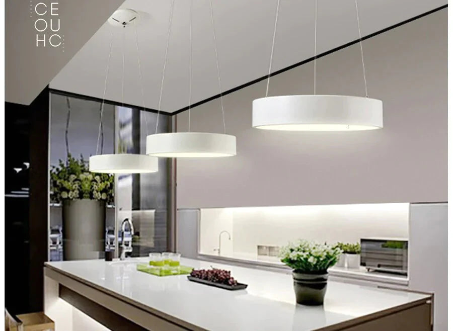 New Led Simple Pendant Lights Lamp For Living Room Lustre 3 Round Shape Ceiling Fixtures