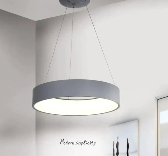New Led Simple Pendant Lights Lamp For Living Room Lustre 3 Round Shape Ceiling Fixtures Grey /