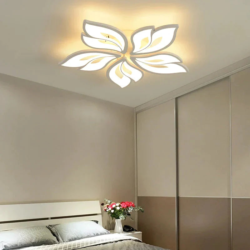 New Leds Chandelier Modern Flowers For Living Room Bedroom Remote Control/App Support Home Design