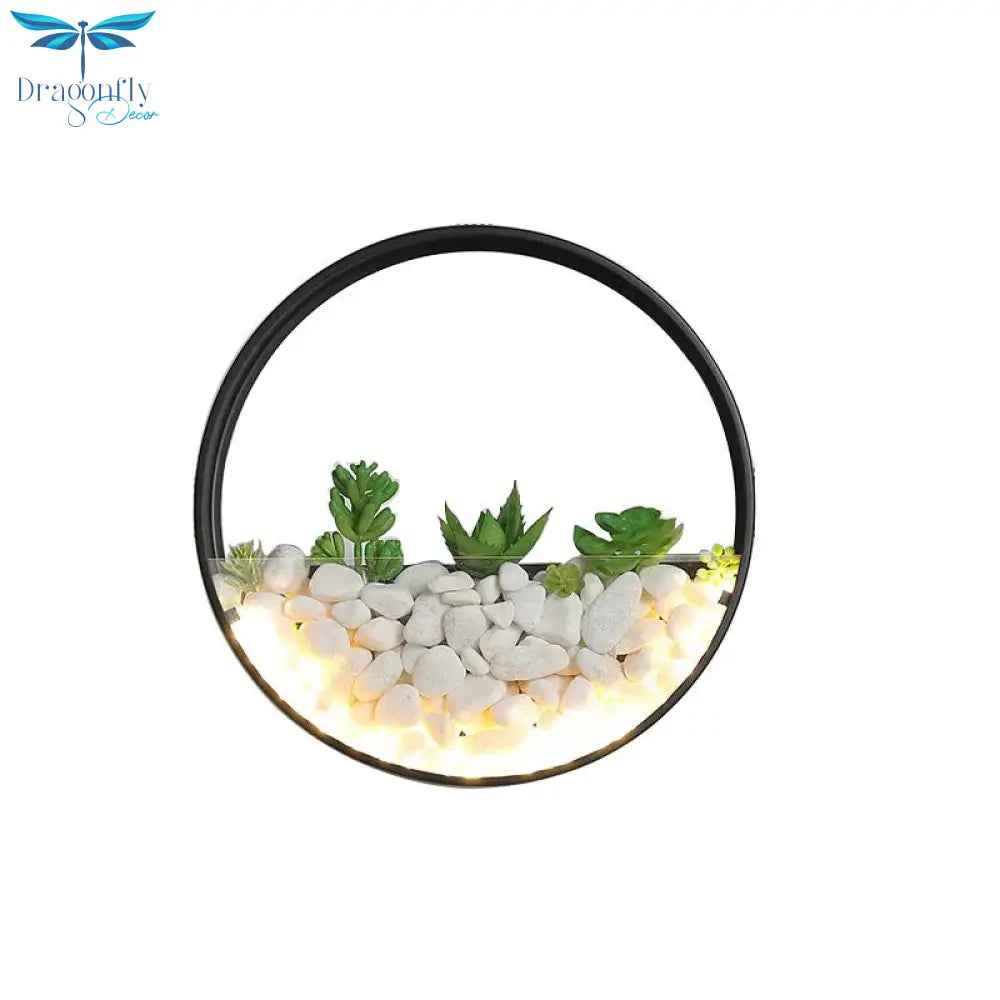 New Modern Art Plant Outdoor Ip65 Waterproof Led Wall Lighting Garden Porch Sconce Light Black