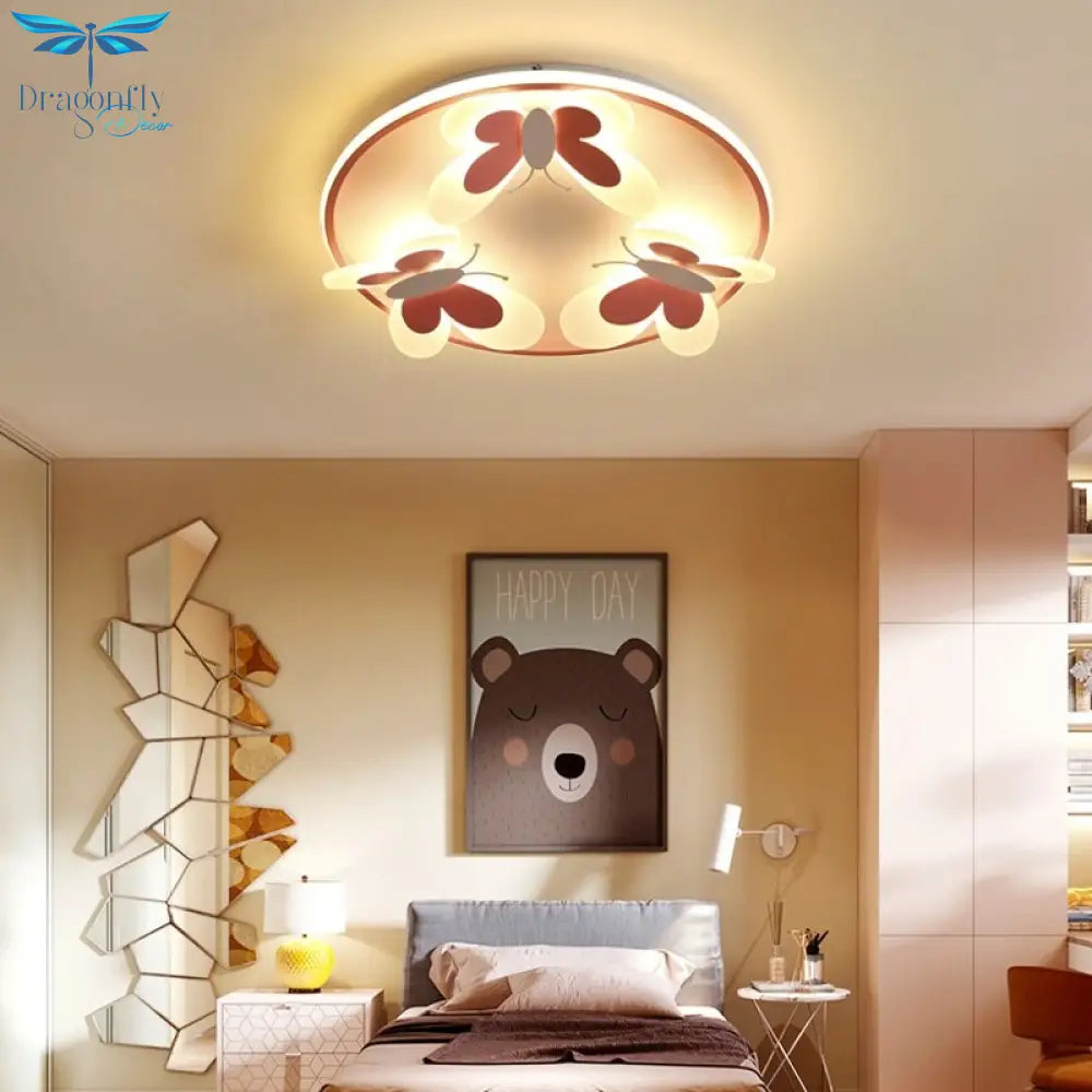 New Modern Butterfly Decorative Led Ceiling Lights Study Living Children Room Kid Bedroom Salon