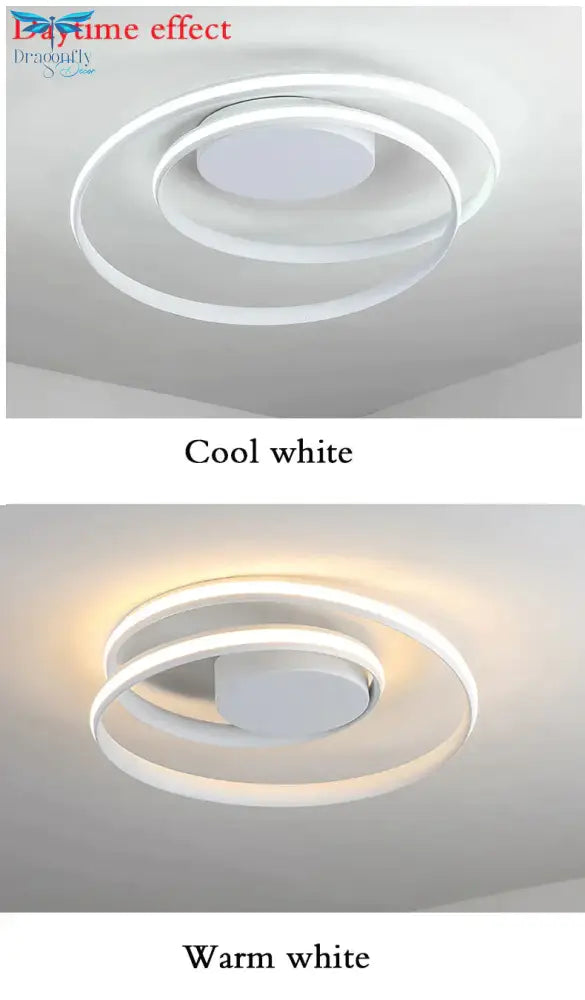 New Modern Ceiling Light For Living Room Bedroom Dining White&Black Aluminum Alloy Lamp Fixtures