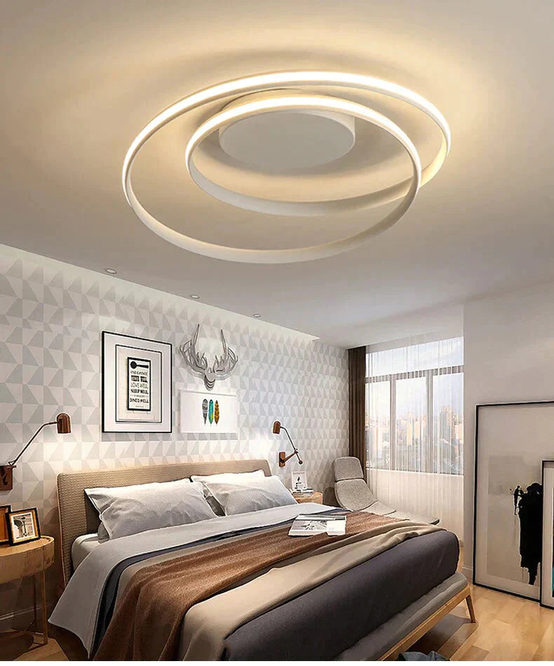 New Modern Ceiling Light For Living Room Bedroom Dining White&Black Aluminum Alloy Lamp Fixtures