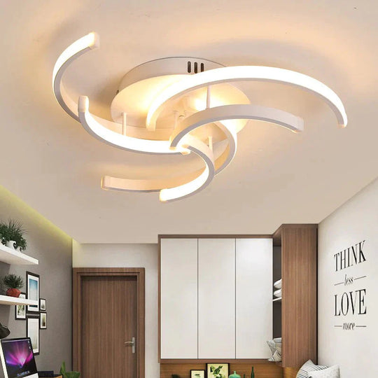 New Modern Led Ceiling Light For Living Room Bedroom White Color Dimmable With Remote Lighting Lamp