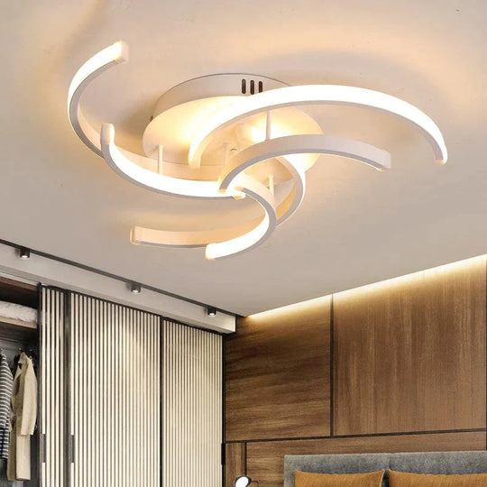 New Modern Led Ceiling Light For Living Room Bedroom White Color Dimmable With Remote Lighting Lamp