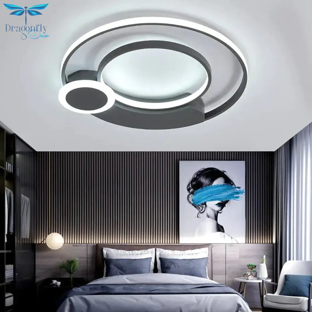 New Modern Led Ceiling Lights For Living Room Bedroom White With Black Surface Mounted Lighting