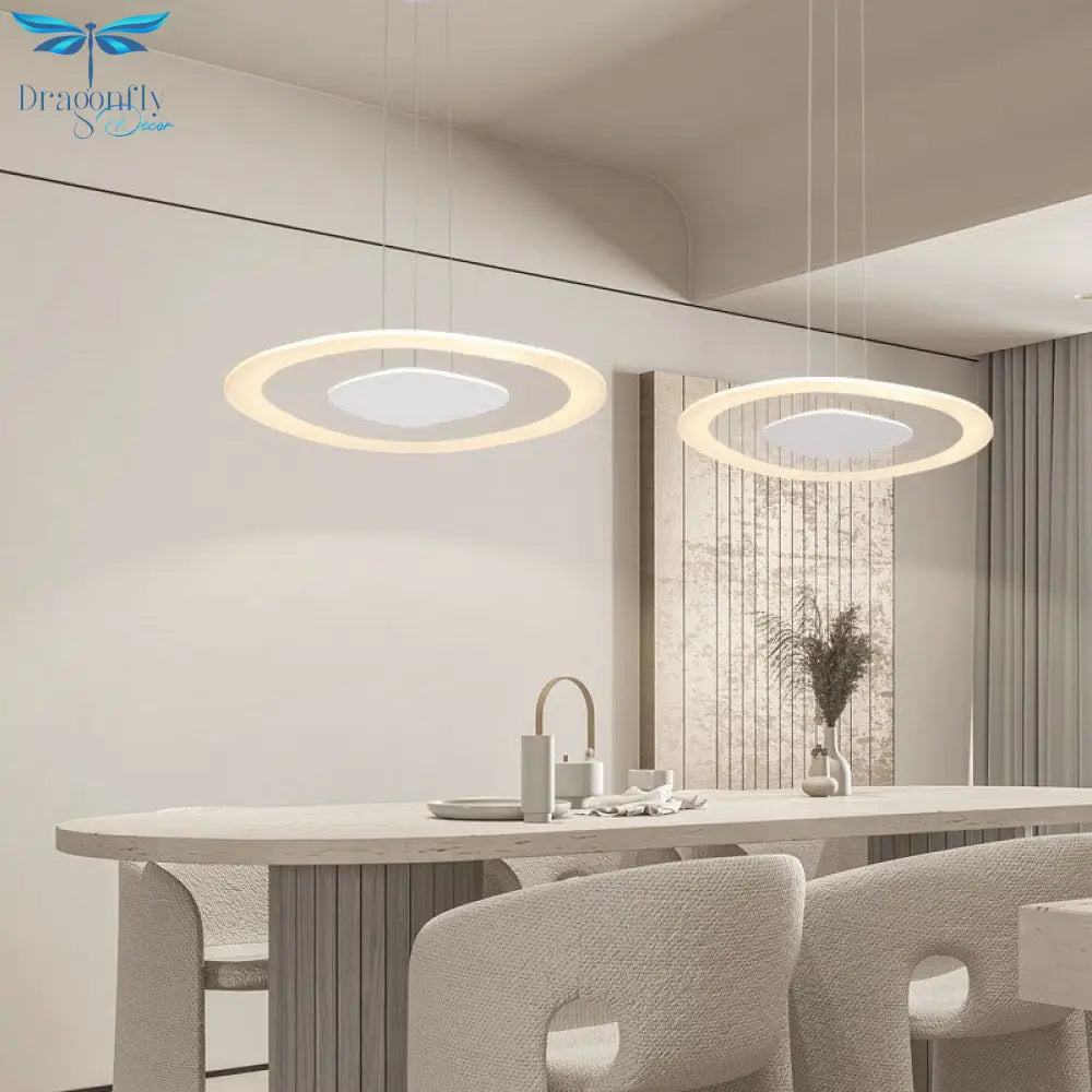 New Modern Led Pendant Lights Dining Room Kitchen Bar Hang Lamp Cord Height Adjustable Round