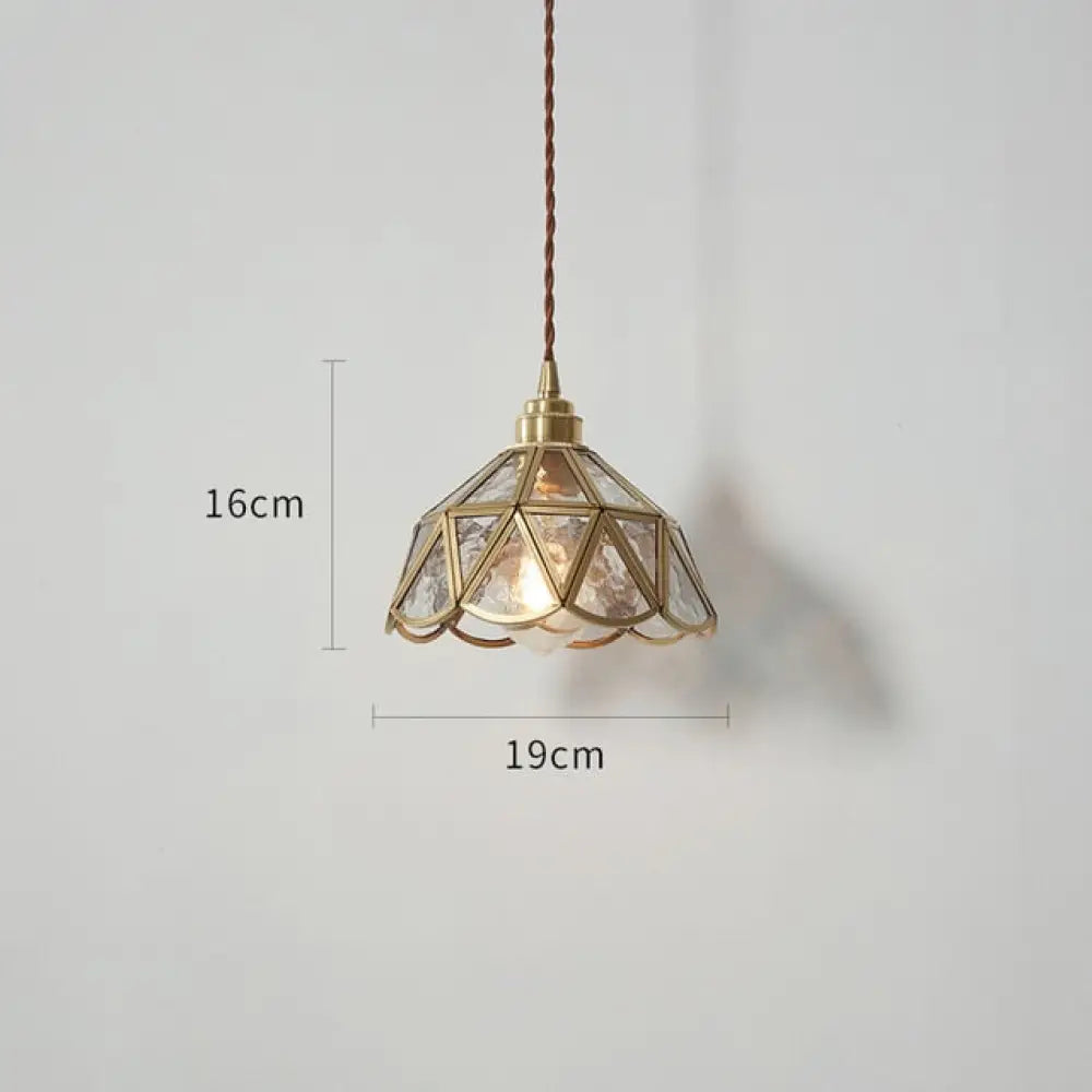 New Nordic Glass Led Pendant Lights Fixtures Copper Bedroom Dinning Room Restaurant Modern Hanging