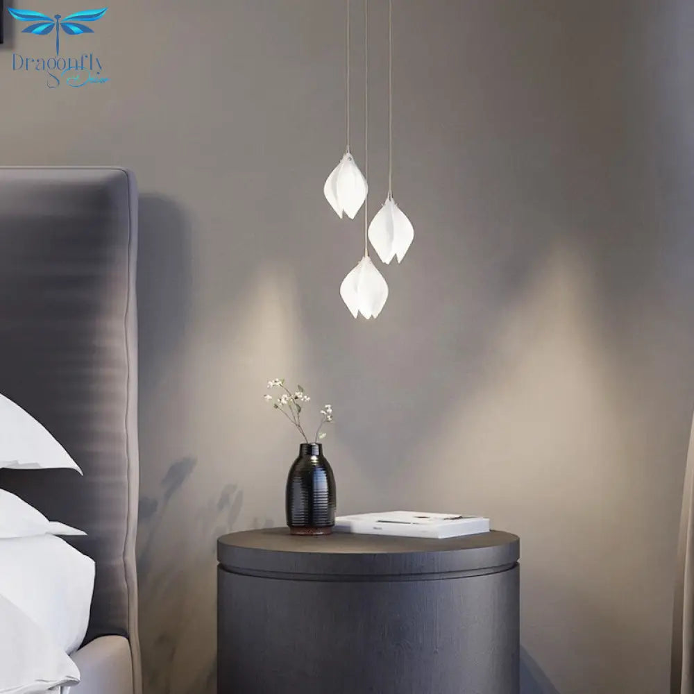 New Nordic Simple Ceramic Magnolia Restaurant Chandelier Hotel Sales Office Personality Bedroom