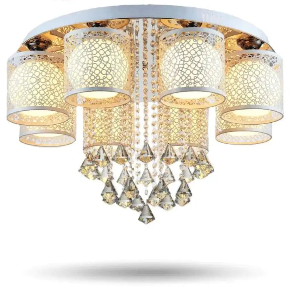New Round Led Crystal Pendant Light For Living Room Indoor Lamp With Remote Controlled Luminaria