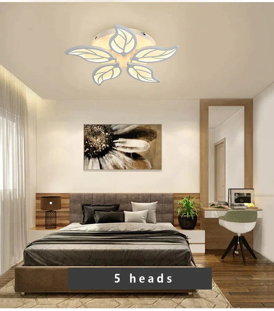 New Style Led Ceiling Light Leaf - Shape For Living Room Study Bedroom Home Decoration Lamp