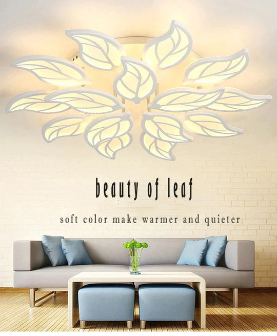 New Style Led Ceiling Light Leaf - Shape For Living Room Study Bedroom Home Decoration Lamp