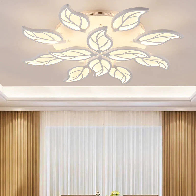 New Style Led Ceiling Light Leaf - Shape For Living Room Study Bedroom Home Decoration Lamp