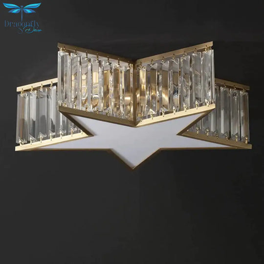 Nordic All - Copper Crystal Bedroom Study Room Lamp Ceiling
