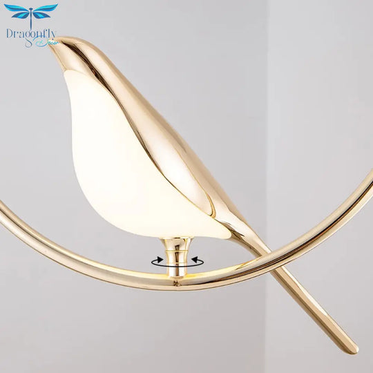 Nordic Bird Chandelier Simple Round Magpie For Bedroom Bedside Lamp Living Room Bar Table Dining