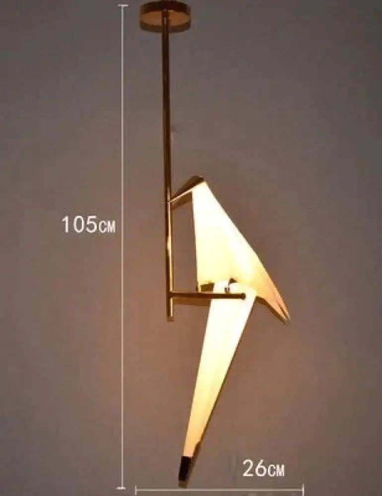 Nordic Bird Iron Pendant Light Paper Crane Led Lamp Suspension Luminaire Loft Living Room